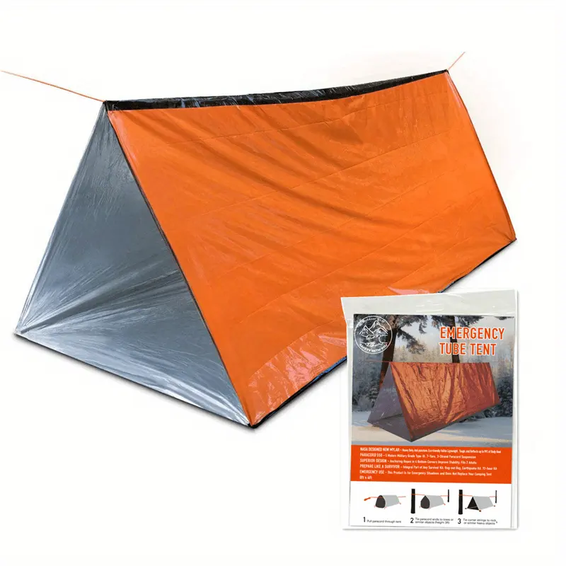 Kongbo Life Tent Emergency Survival Shelter 2 Person Emergency Shelter Tent Use As Survival Tube Tent for Camping Hiking