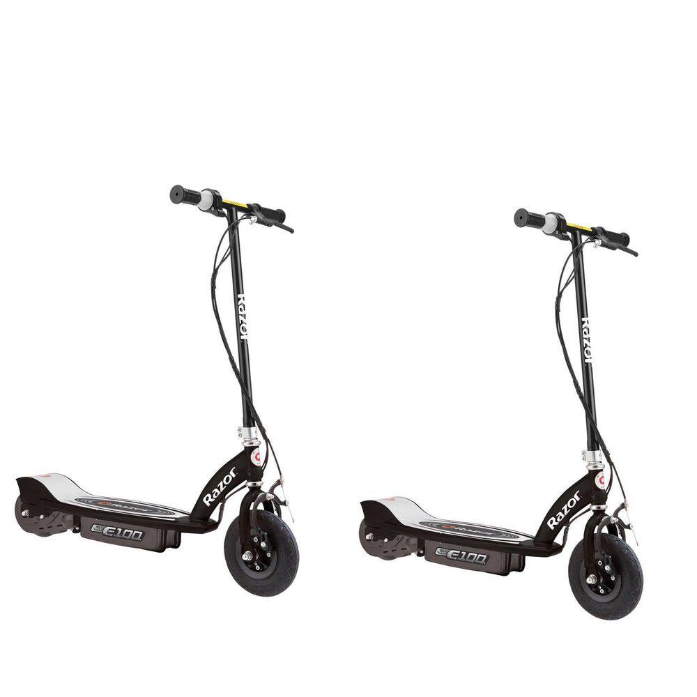 Razor E100 Kids Ride On 24-Volt Motorized Electric Powered Scooters Black (2-Pack) 2 x 13110097