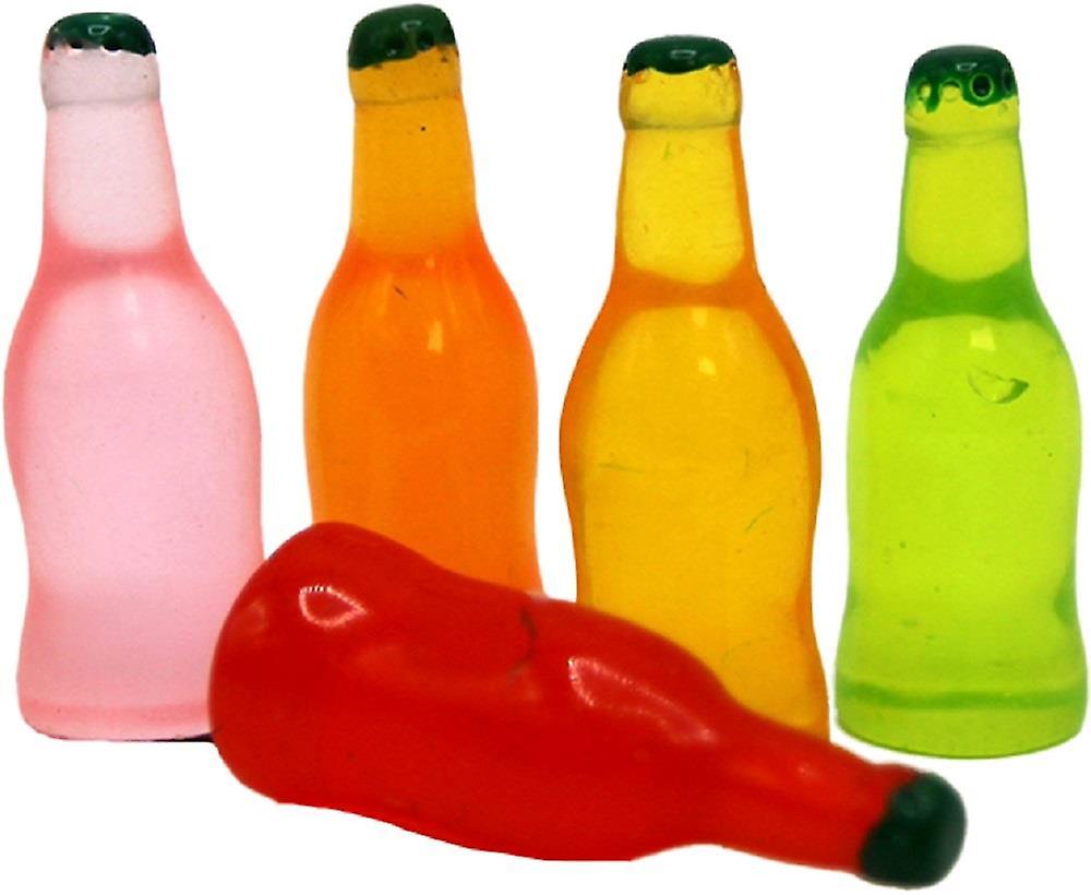 Dolls House 5 Fizzy Soda Pop Bottles Miniature Pub Shop Kitchen Accessory 1:12