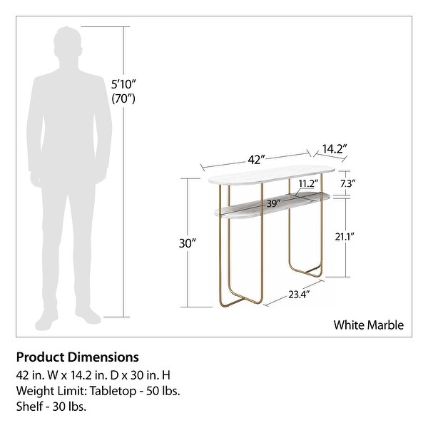 The Novogratz Athena Faux Marble Console Table