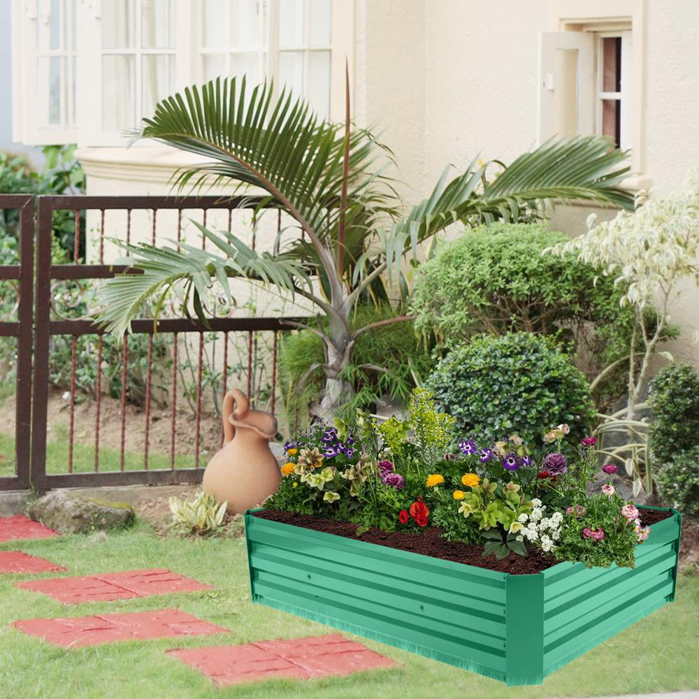 UBesGoo Green Mental Raised Garden Bed Kit 48"L x 36"W x 12"H Planter Box