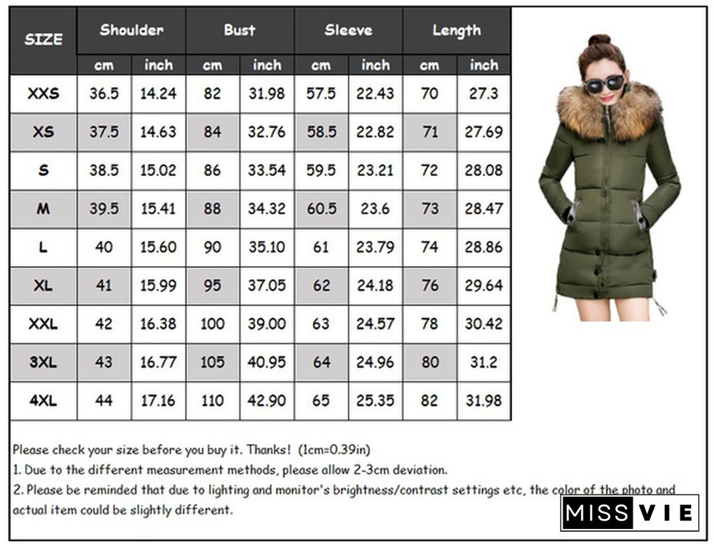 New Fashion Winter Jacket Womens Down Jacket Cotton Coat Padded Long Coat Ladies Slim Warm Hooded Parka Hooded Jacket Abrigo Mujer Chaqueta Mujer Manteau Femme Hiver Doudoune Femme