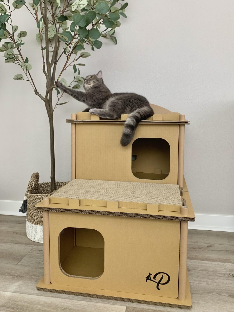 Petique Feline Villa Cat House， Tan