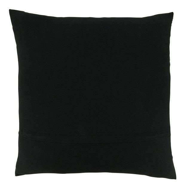 Oversize Embroidered Mudcloth Design Square Throw Pillow Cover Black Saro Lifestyle