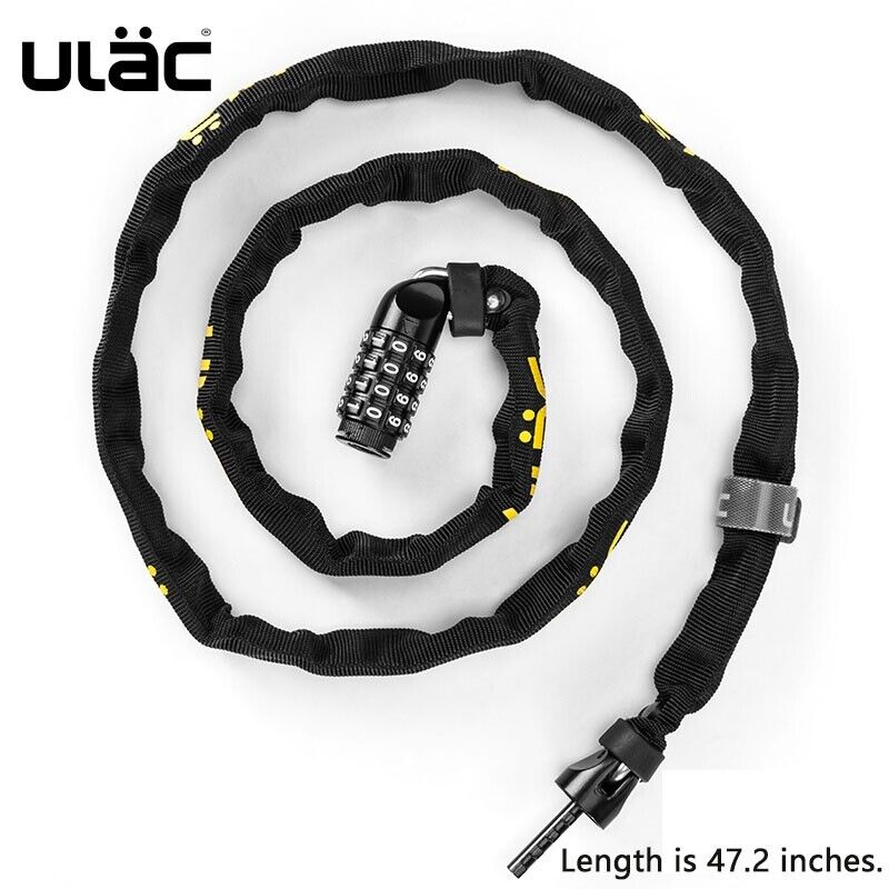 ULAC 4-Digit Bike Lock Bicycle Password Chain Lock Anti-theft Padlock Security