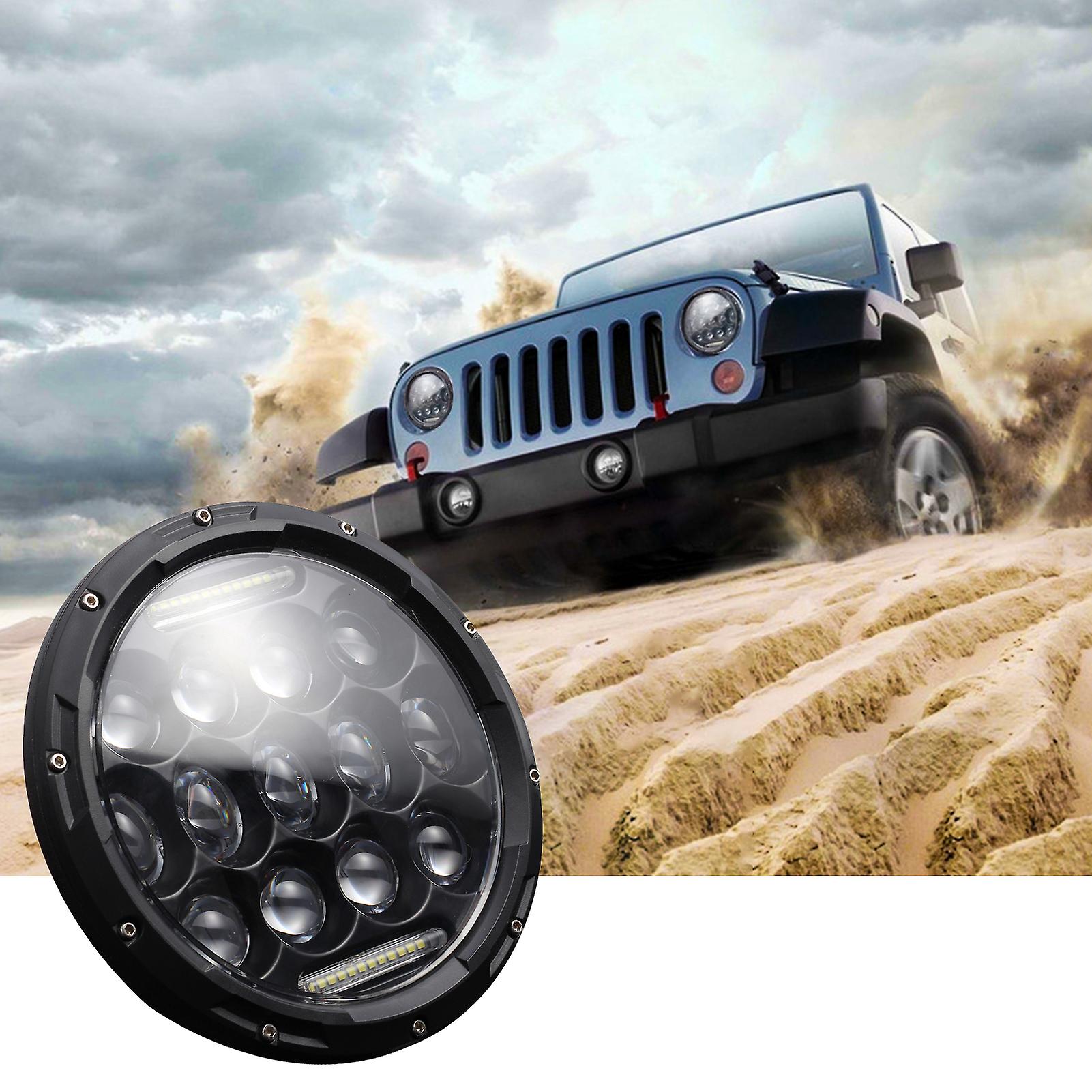 1pc 7 Inch Round Shaped Led Front Headlight Replacement For Jeep Wrangler Jk Lj Tj Cj Motorcycles Headlight