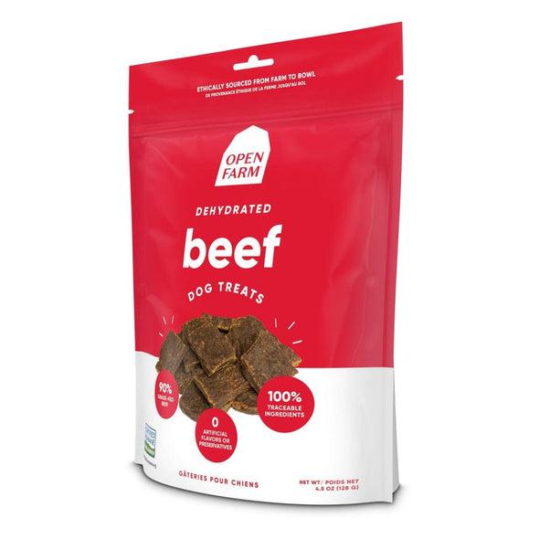 OPEN FARM DEHYDRATED GRAIN FREE BEEF DOG TREATS;