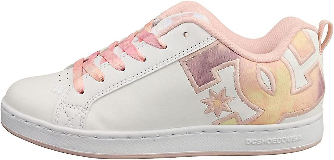 DC Court Graffik Peach White Womens Leather Skate Trainers