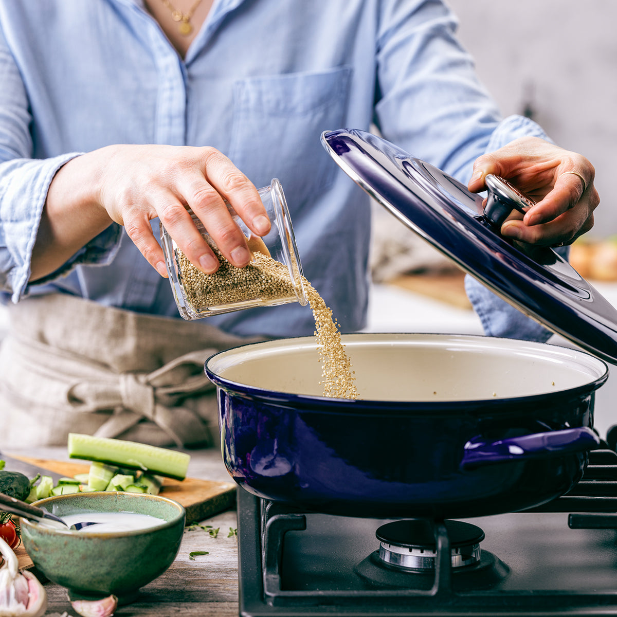 Merten & Storck Enameled Iron 1873 Braiser, 4-Quart | Cobalt Blue