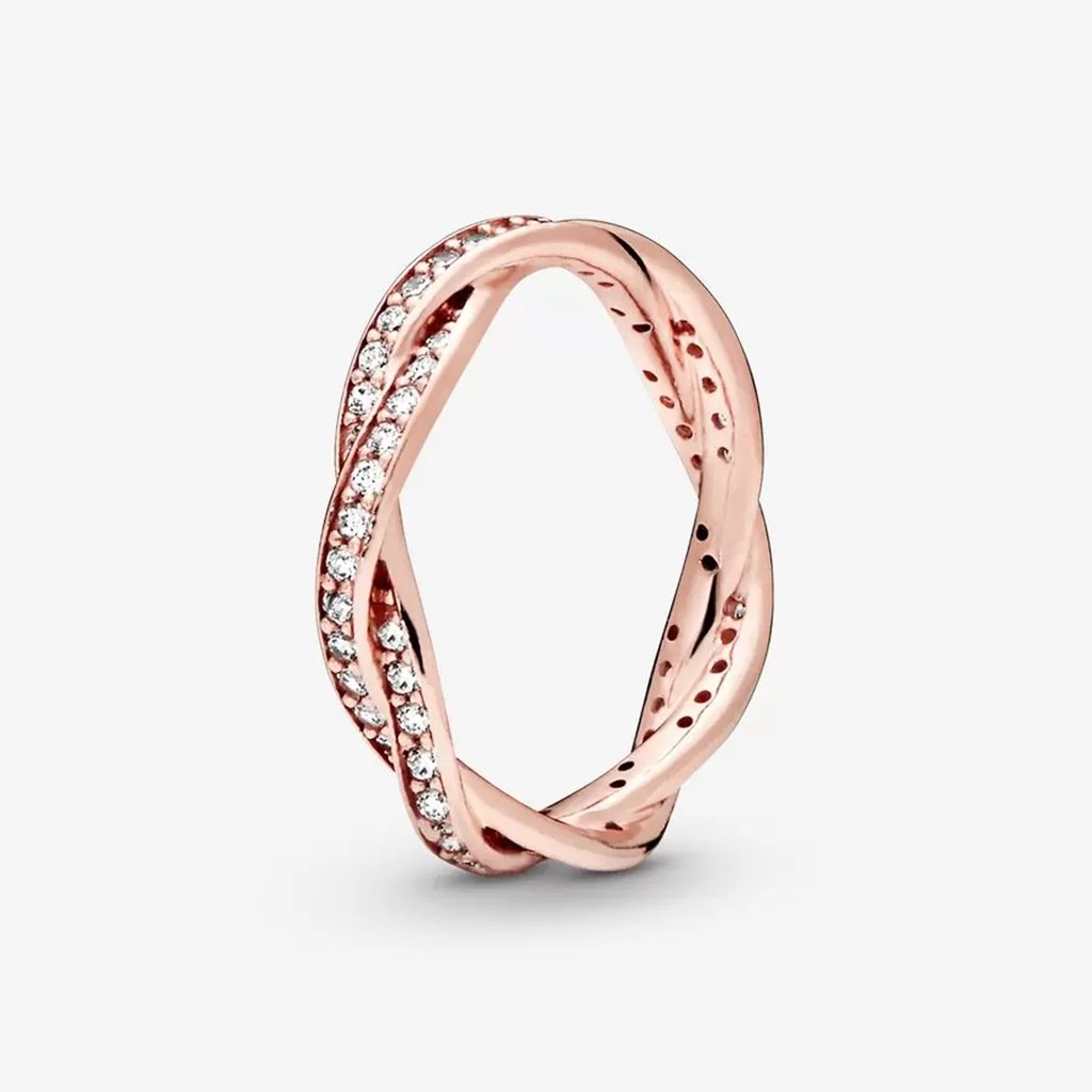 PANDORA  Sparkling Twisted Lines Ring