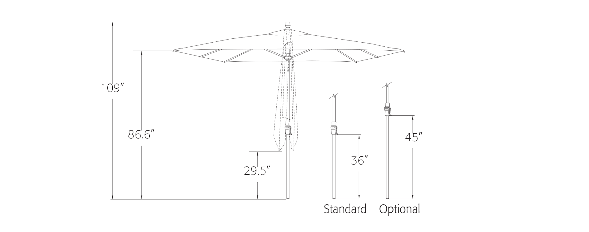 Treasure Garden 8' x 10' Auto Tilt Rectangle Umbrella