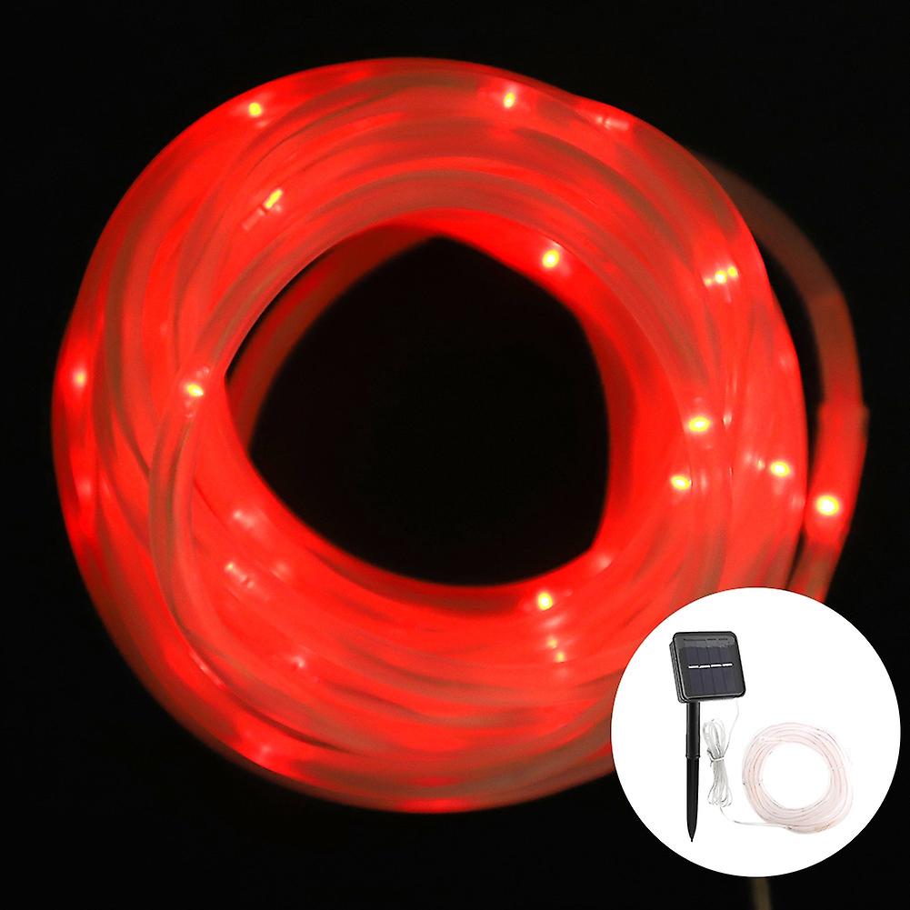 10m Led Solar Power Waterproof Tube Lamp Light String For Garden Party Decoration Red