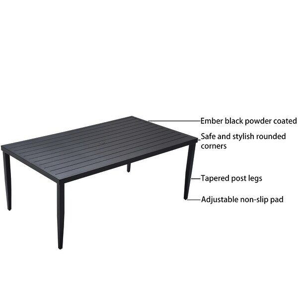 Outdoor Patio Aluminum Rectangle Dining Table