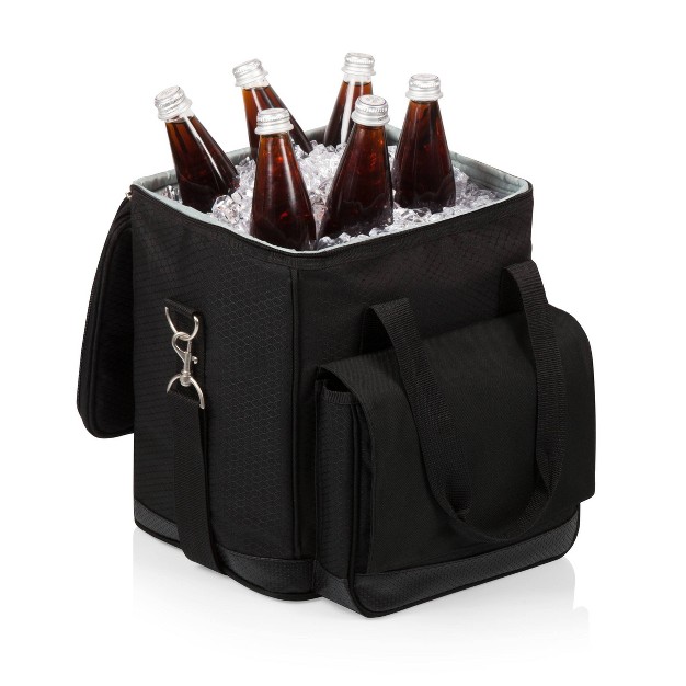 Picnic Time Six Bottle Wine Carrier And 2 25qt Cooler Tote Black