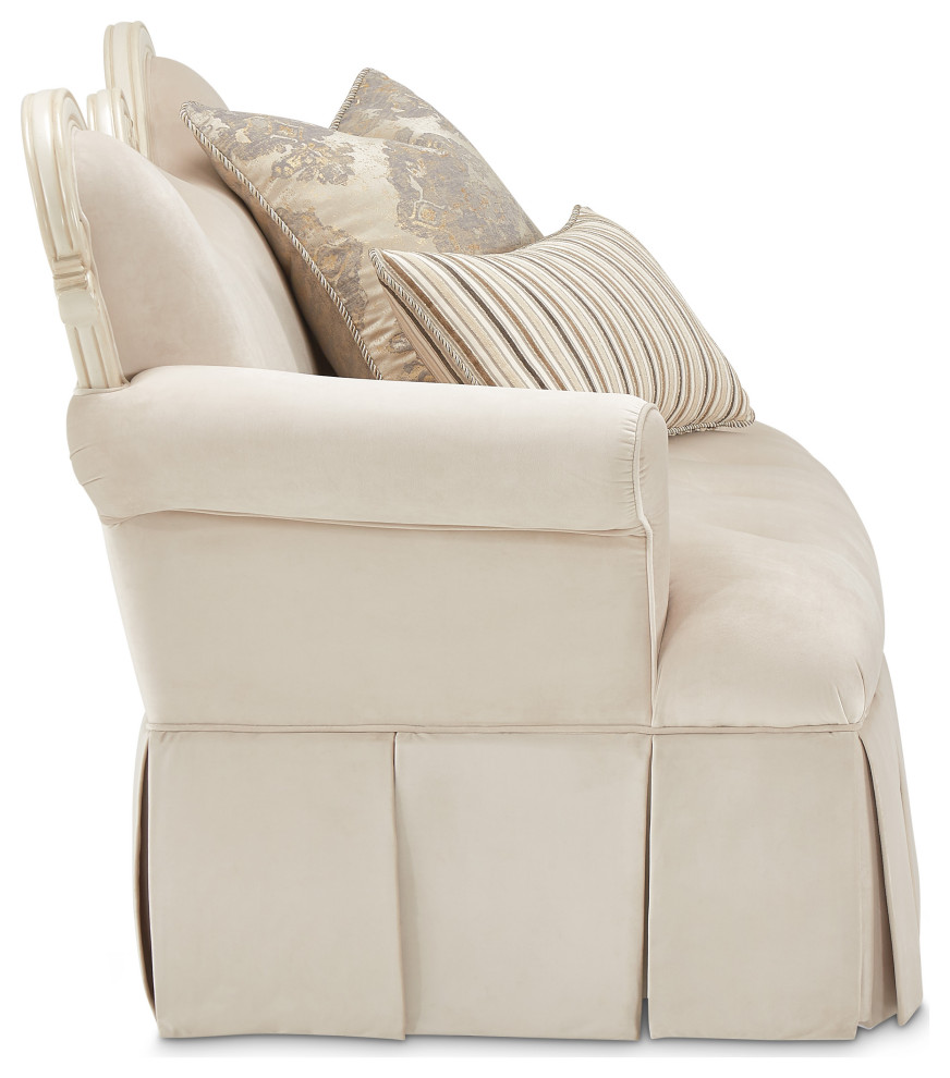 Lavelle Classic Pearl Settee  Ivory   Traditional   Loveseats   by HedgeApple  Houzz