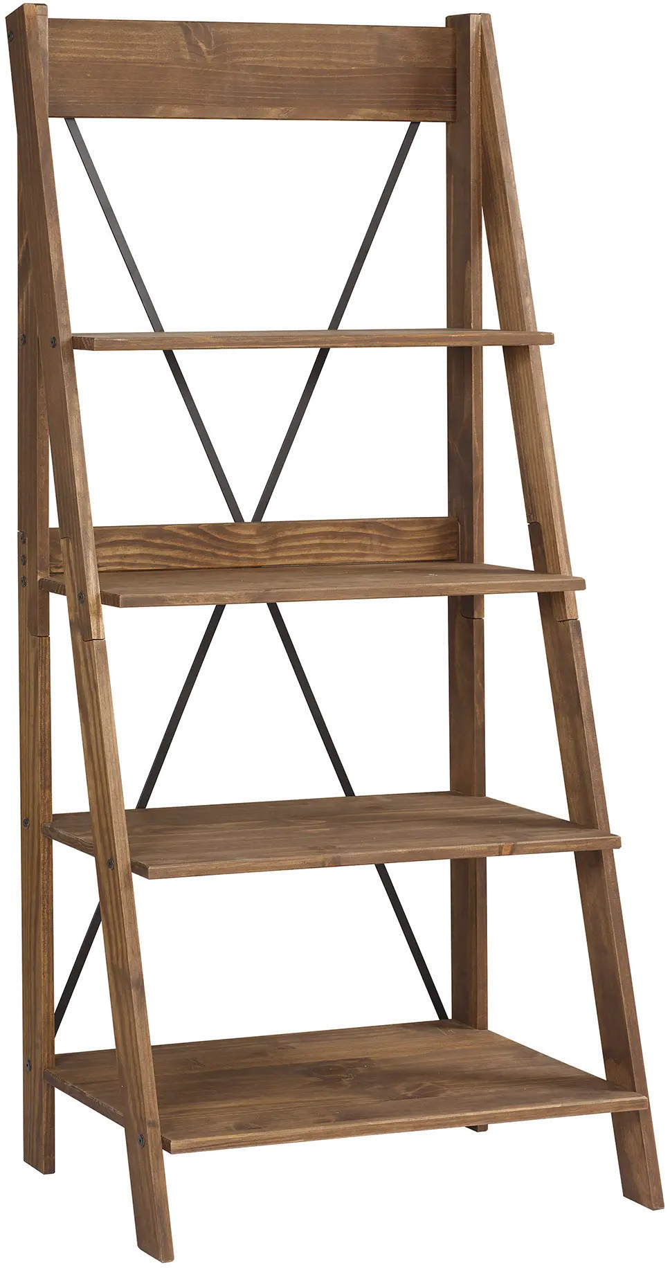 68 Solid Wood Ladder Bookshelf - Walker Edison