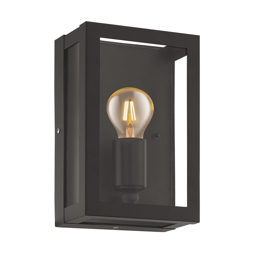 Eglo 94831 Alamonte 1 Black Outdoor Traditional Lantern Flush Wall Light