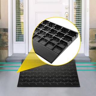 VEVOR 24 in. x 41.8 in. x 3 in. Black Rubber Threshold Speed Ramp Wheelchair Ramp 3 in. Rise for Wheelchair and Scooter WFSLYP24X42X3I8PSV0