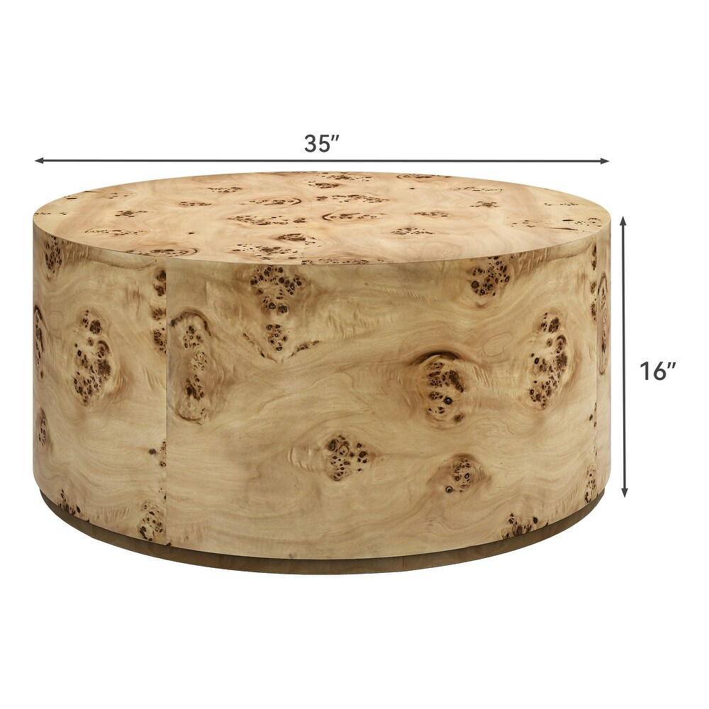 Modern Round Tree Burls Wood Coffee Table   35\