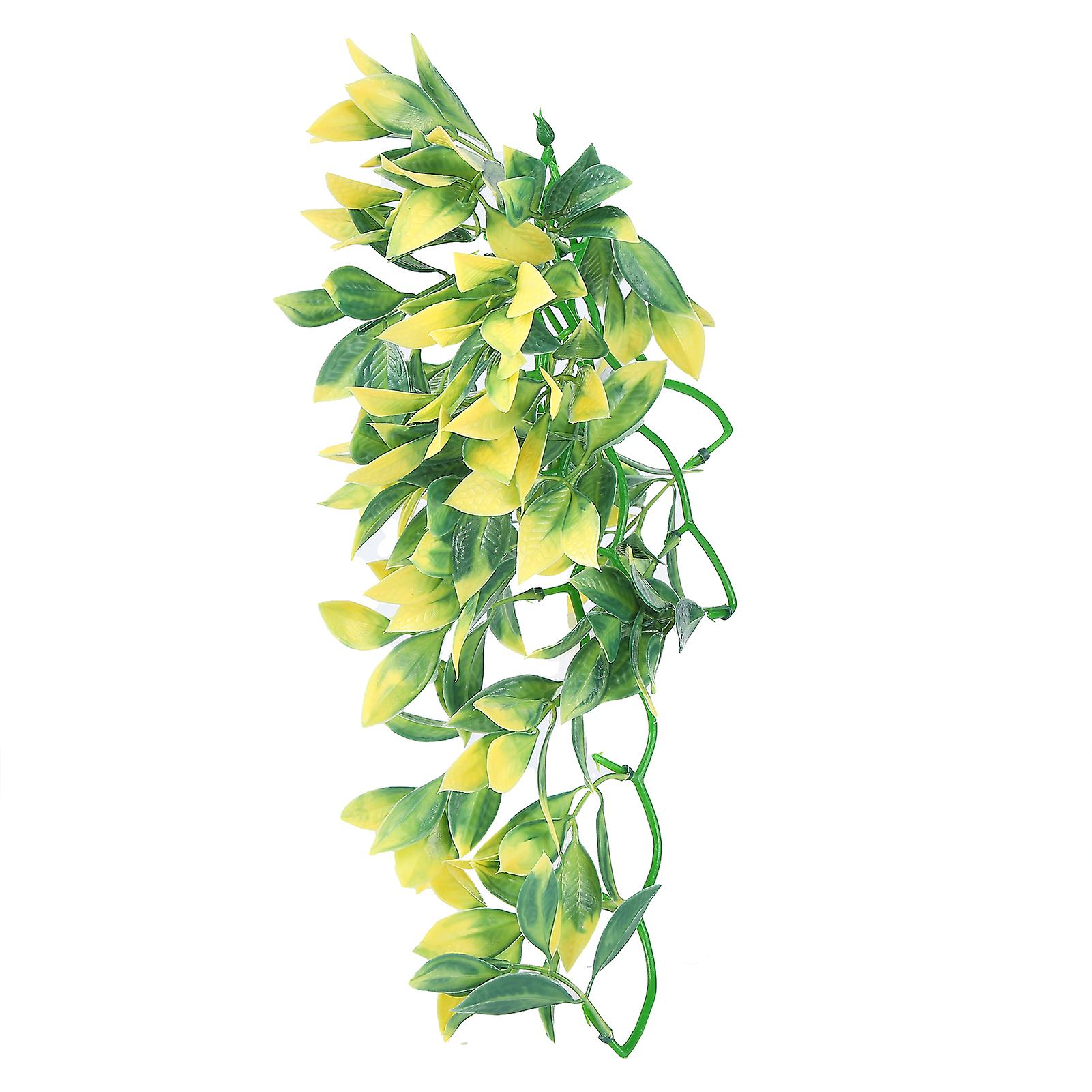 Artificial Reptile Plants Lifelike Plastic Plant Hanging Leaves Decoration With Suction Cup For Reptiles Terrarium Fish Tankt-153e2