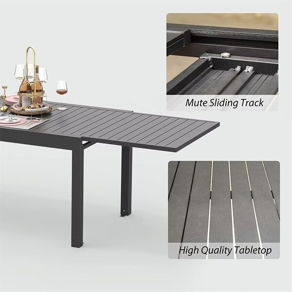 Outdoor Metal Aluminum Expandable Table，for 68 Person，for Garden