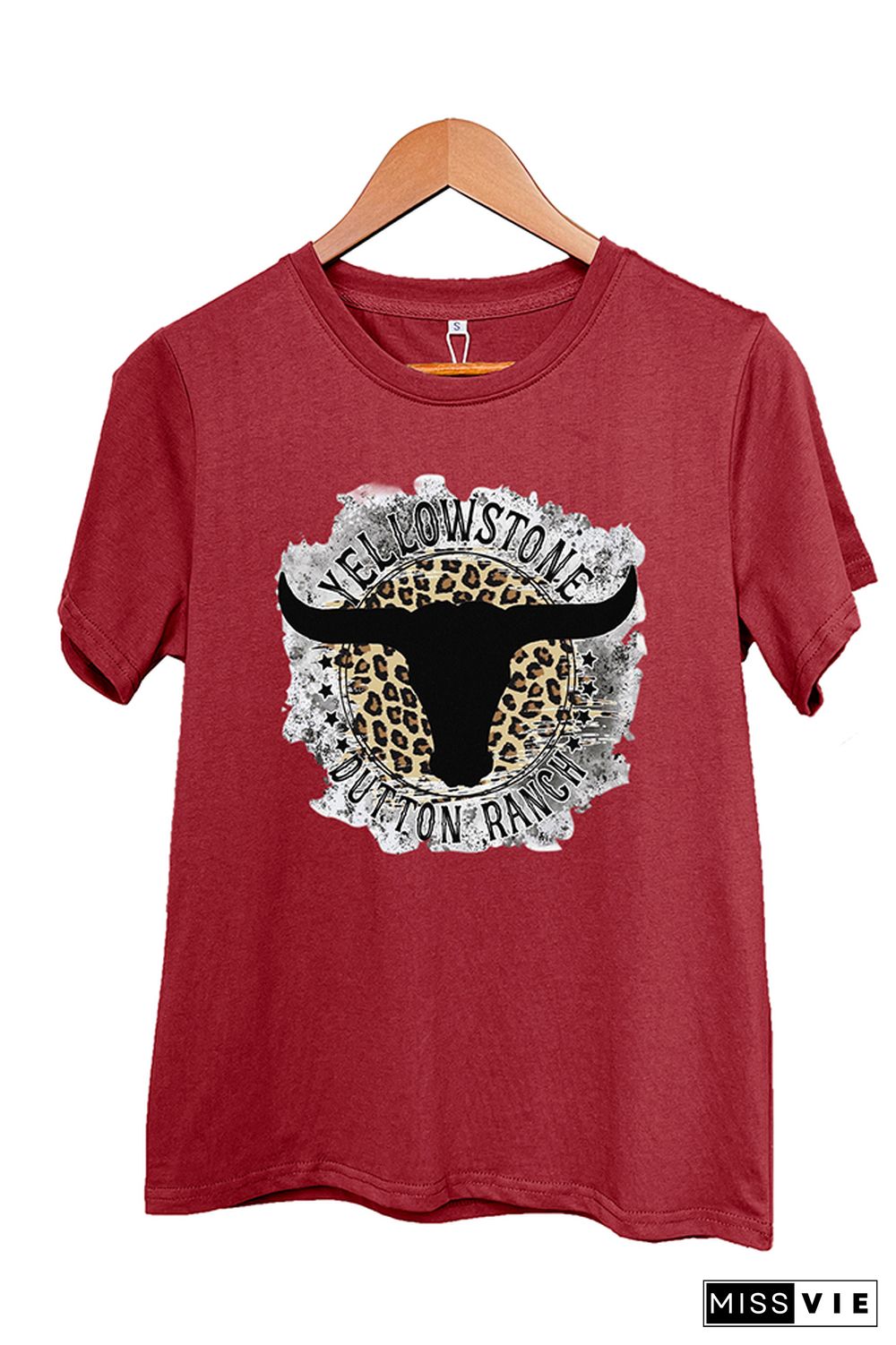 Yellowstone Dutton Ranch Leopard Short Sleeve Graphic Tee Wholesale