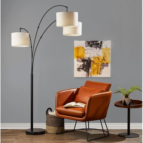 Adesso Bowery 3-Arm Black Arc Lamp