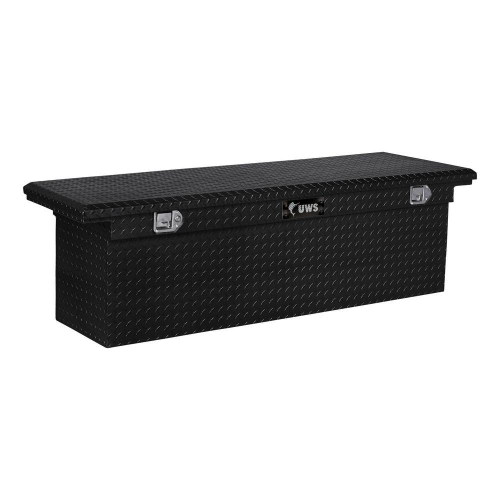 UWS 69 in. Gloss Black Aluminum Deep Truck Tool Box Low Profile (Heavy Packaging) TBSD-69-LP-BLK