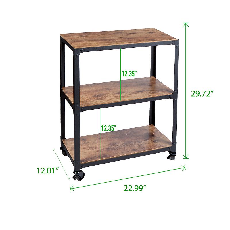 Mind Reader 3-Tier Rolling Storage Cart