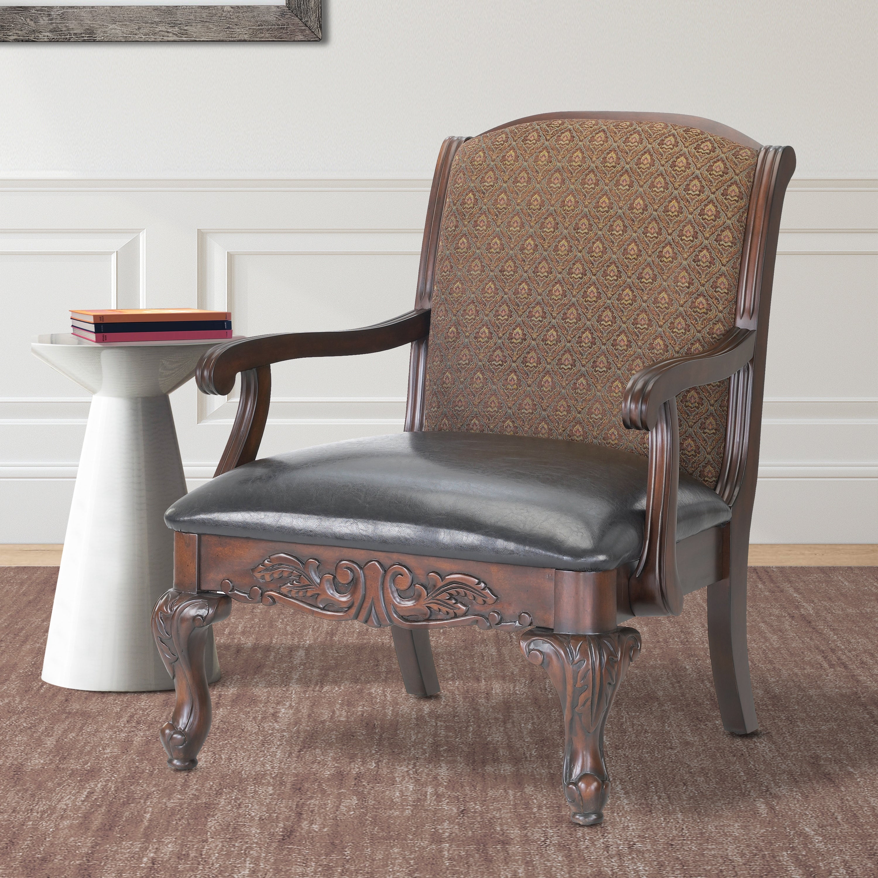 Stetson Carved Brown Accent Chair by Greyson Living