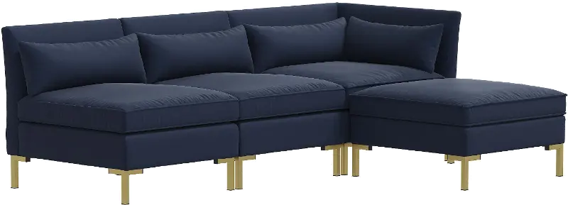 Jackson Velvet Ink 4 Piece Sectional - Skyline Furniture