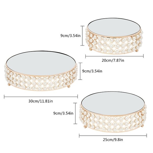 3-Piece Set Gold Cake Stands Round Dessert Display Plates