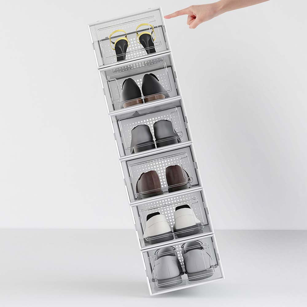 Yescom Clear Shoe Box Stackable Under Bed Storage 13x9x5