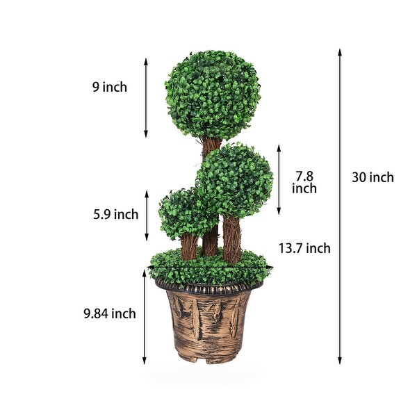 Artificial Topiary Triple Ball Tree Garden Decor