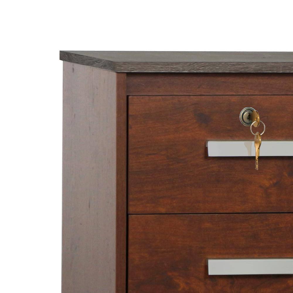 SAINT BIRCH Kenneth Cherry and Gray Oak File Cabinet SBSD4325MFCG