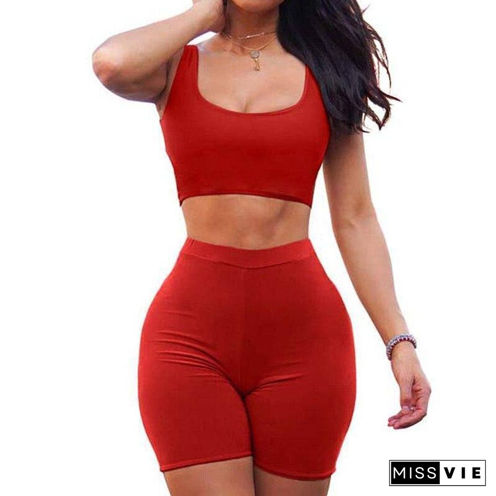 Summer Shorts Set Women Tracksuit Two Piece Set Sweat Suits Women Two Piece Outfits Short Set Tight Sweatsuit Female