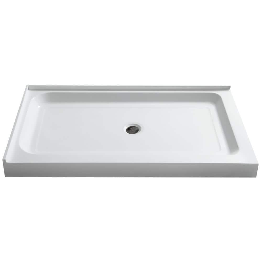 ANZZI Vail 36 in x 48 in Double Threshold Shower Base in White