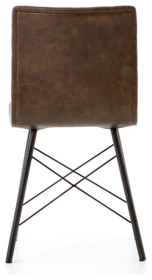 Tadeo Dining Chair  Distressed Brown  Set of 2   Transitional   Dining Chairs   by Virgil Stanis Design  Houzz