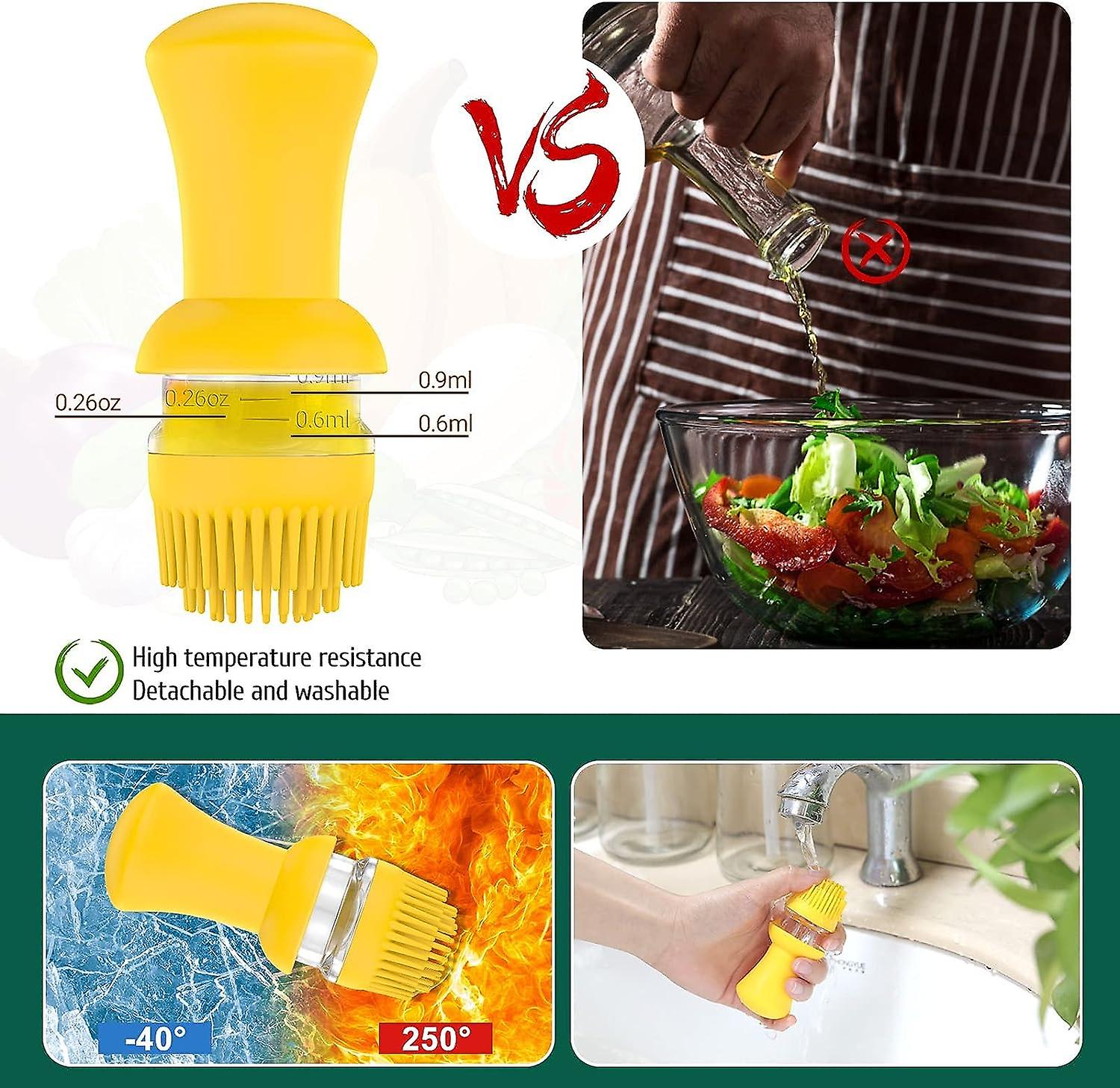 Oil Dispenser Bottle， 2 In 1 Glass Olive Oil Dispenser Dropper Bottle Cooking Oil Dispenser Container Bottle For Cooking， Barbecuing (l-yellow)