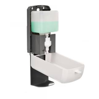 Alpine Industries 40 oz.. Automatic Soap and Gel Hand Sanitizer Dispenser in White with Drip Tray 430-L-T