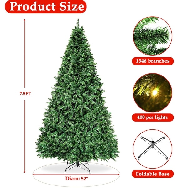 PreLit Artificial 7.5ft Christmas Tree with 450 Clear Incandescent Mini Lights