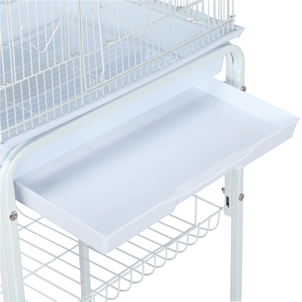 Yaheetech Rolling Metal Detachable Stand Bird Cage， White