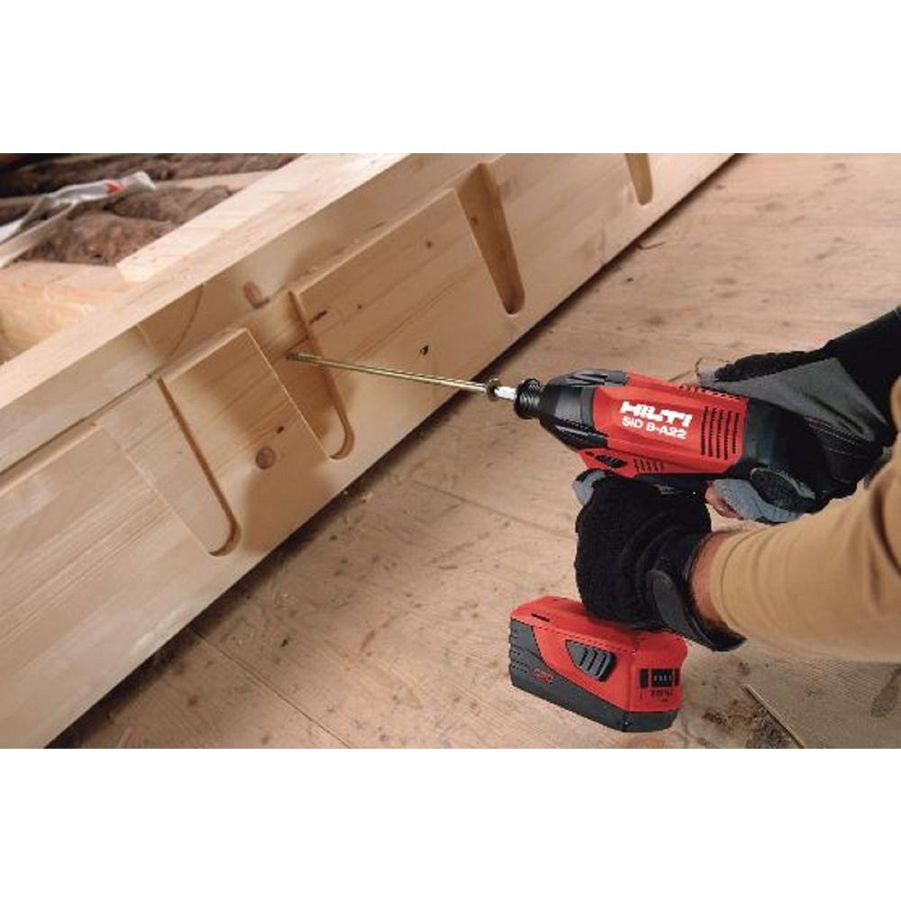 Hilti 22-Volt SID 8 Lithium-Ion Cordless 716 in. Hex Impact Driver Kit with Two 4.0 Ah Batteries Charger and Strap 3533528