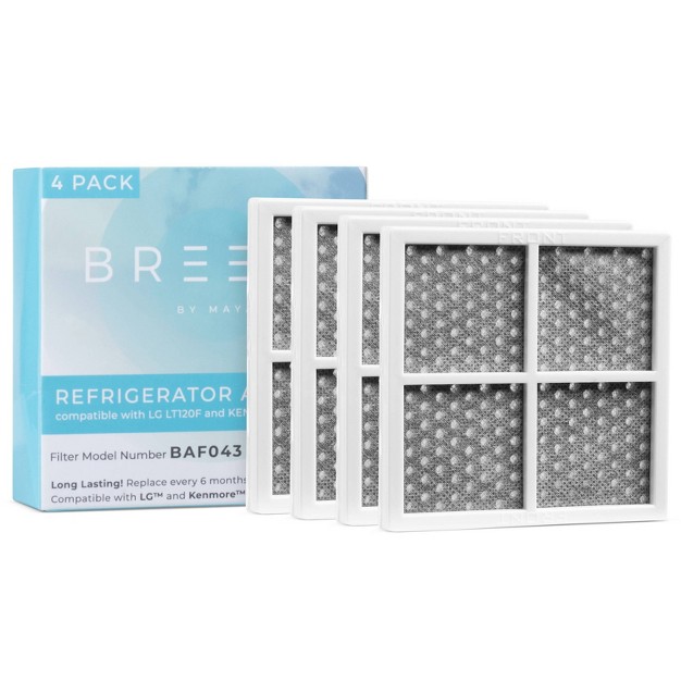 Breeze By Maya Replacement Lg Lt120f kenmore 469918 Refrigerator Air Filter 4pk Baf443