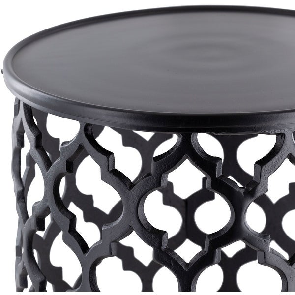 Tiziana Black Matte Transitional 16.5-inch Metal Accent Table - 19