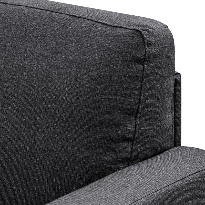 Partner Furniture Fine Linen Fabric 95.25 Wide Sofa & Chaise in Steel Gray