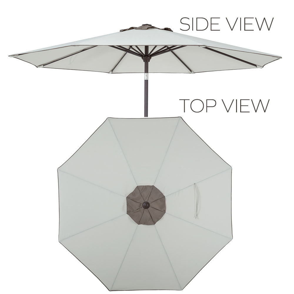 POLYTEAK Outdoor Patio Umbrella, UV Fade Resistant Umbrella with Easy Open Crank and Push Button Tilt Mechanism, (9FT, Beige Tan)