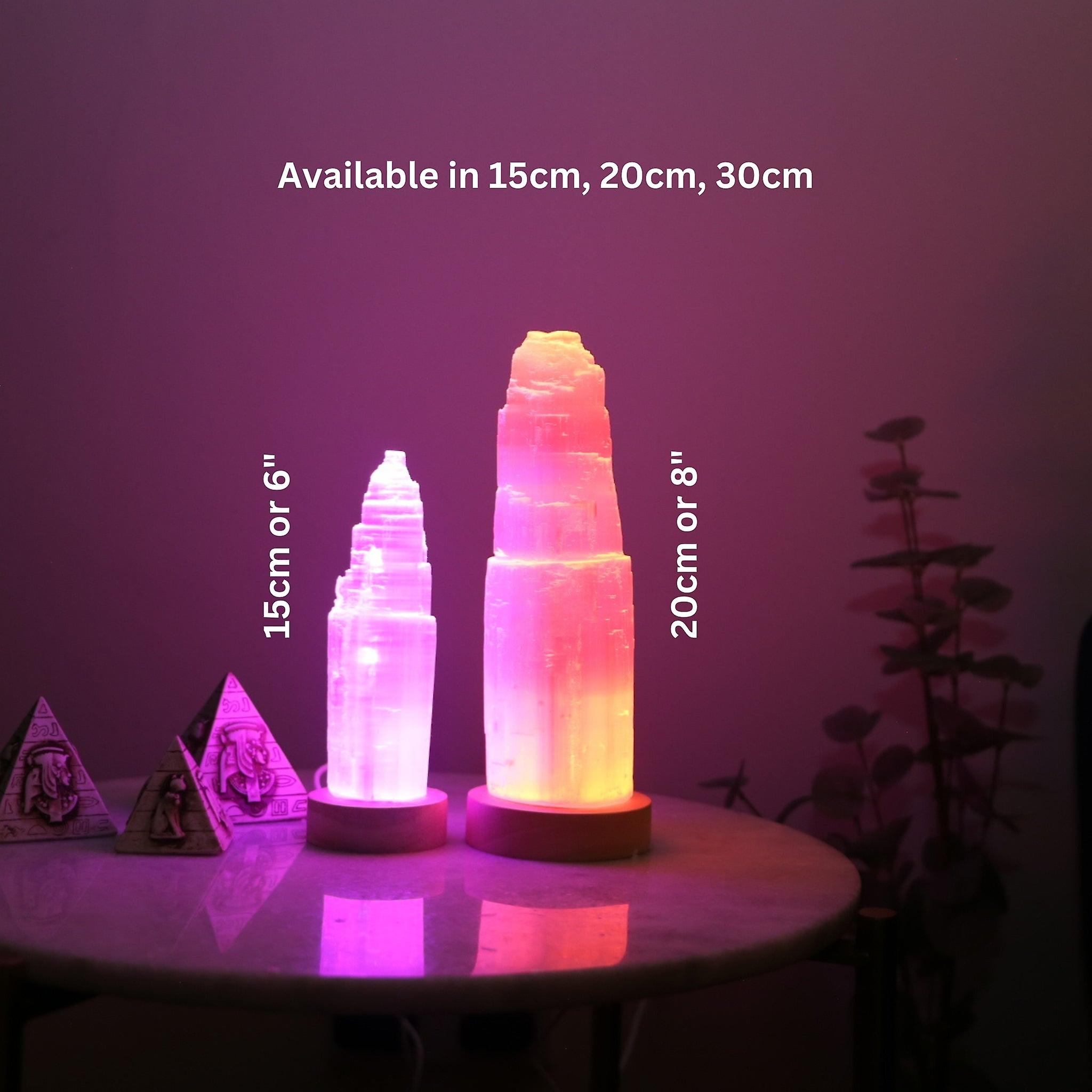 Selenite usb lamp - mountain (colour changing)