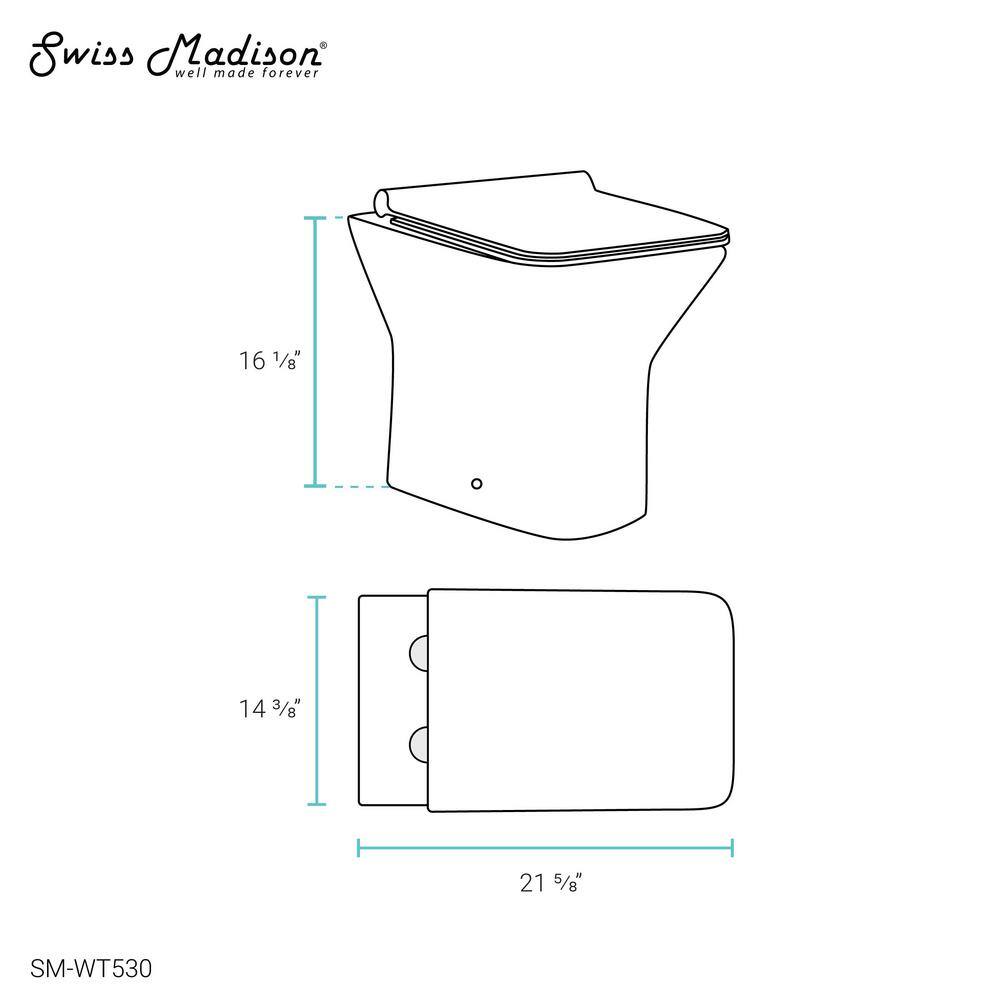 Swiss Madison Carre Back-To-Wall Square Toilet Bowl SM-WT530