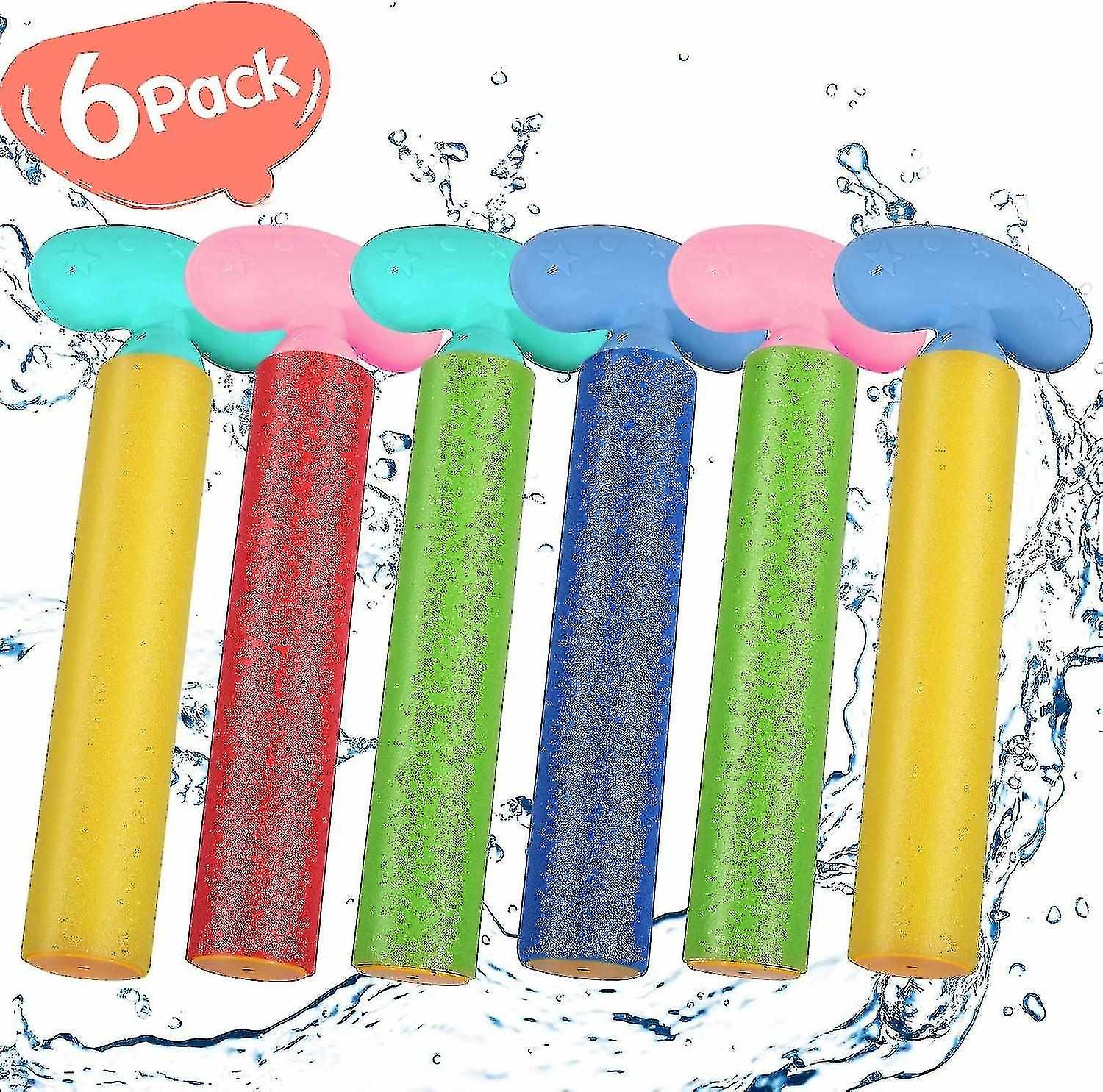 6 Pack Foam Water Blaster Set Pool Toys Water Guns For Kids Water Gun Blaster Shooter Swimming Pool